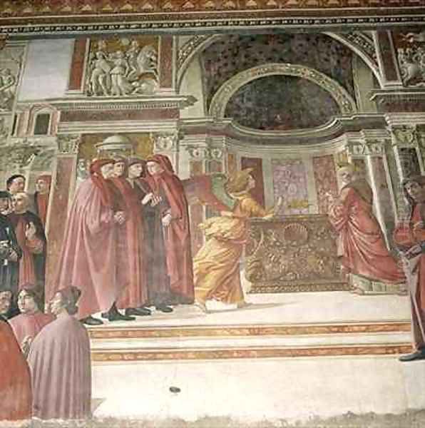 The Angel appearing to St Zacharias in the Temple Oil Painting by Davide & Domenico Ghirlandaio