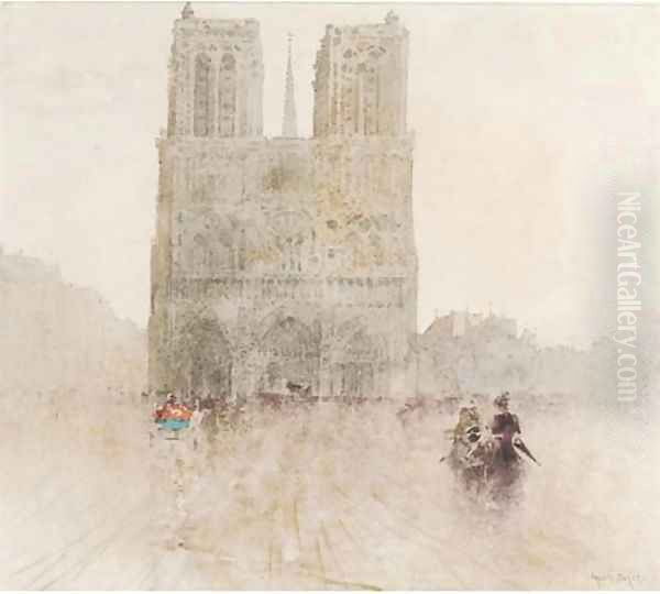 La Cathedrale de Notre Dame, Paris Oil Painting by Francis Garat