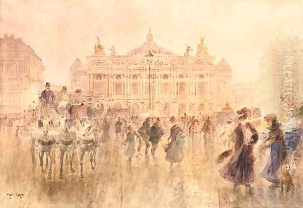 Place de l'Opera Oil Painting by Francis Garat