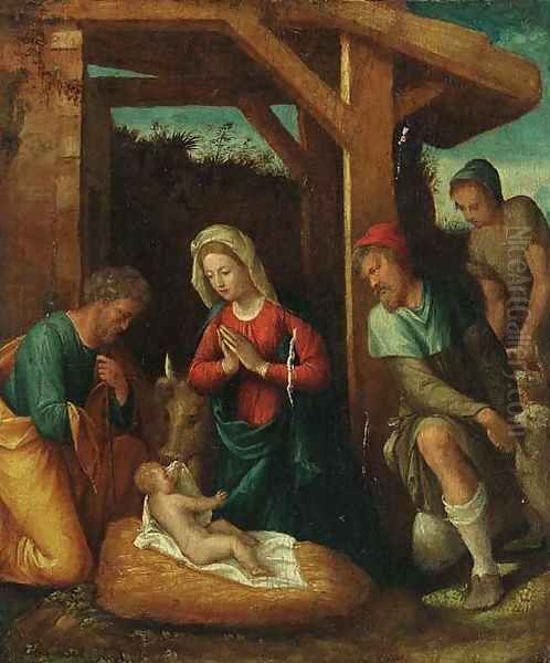 The Adoration of the Shepherds Oil Painting by Benvenuto De Garofalo