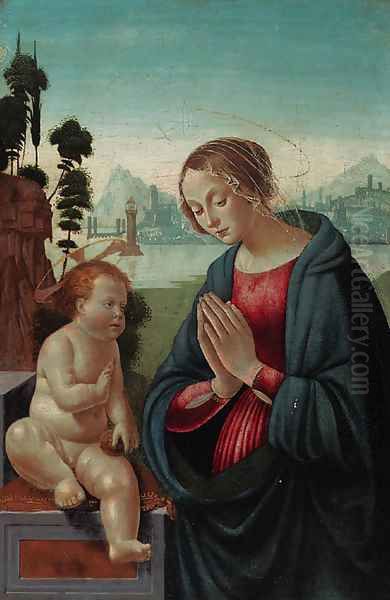 The Madonna adoring the Child Oil Painting by Domenico Ghirlandaio