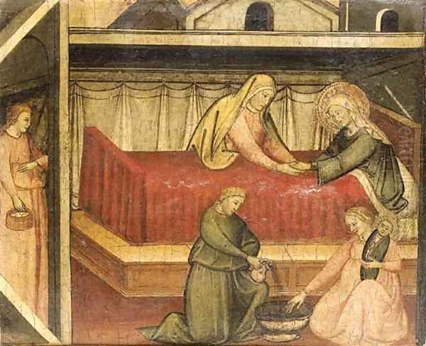 The Nativity of the Virgin Oil Painting by Lorenzo Di Niccolo Gerin