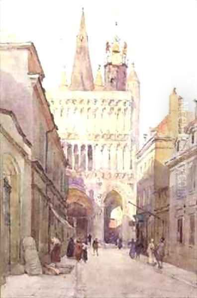 Notre Dame Dijon Oil Painting by Sir Ernest George