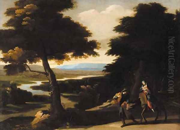 The Flight into Egypt Oil Painting by Giovanni Francesco Grimaldi