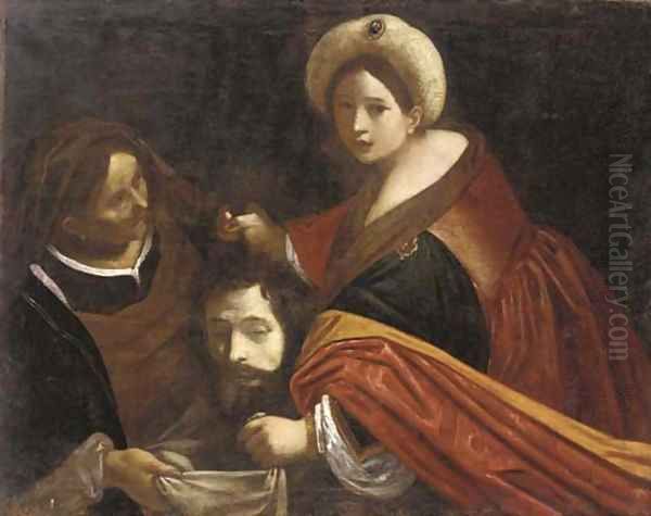 Judith with the head of Holofernes Oil Painting by Giovanni Francesco Barbieri