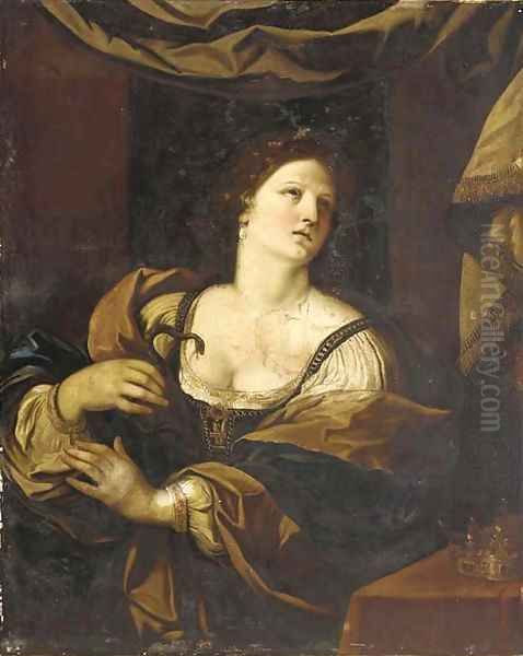 Cleopatra Oil Painting by Giovanni Francesco Barbieri