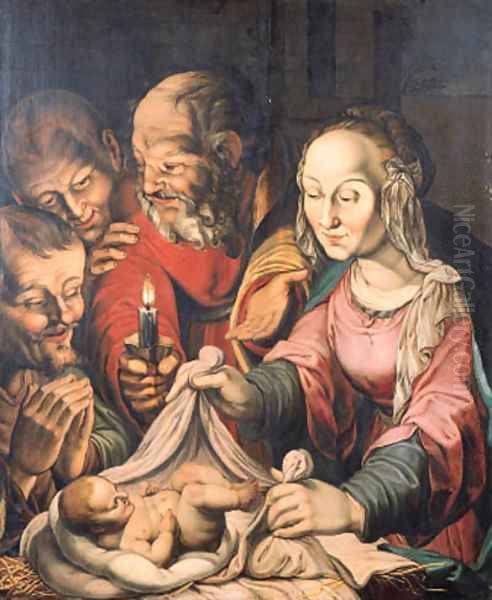 The Adoration of the Shepherds Oil Painting by Hendrick Goltzius