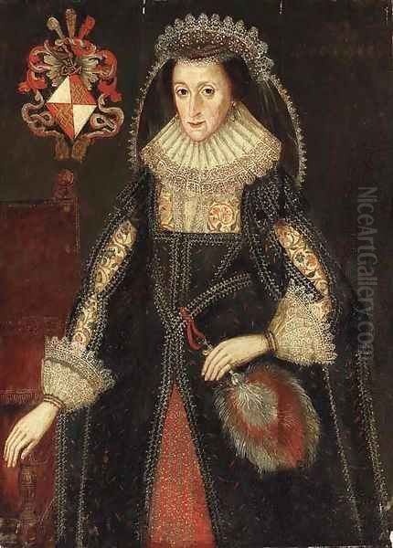 Portrait of Lady Eleanor Dutton (c. 1596-1665) Oil Painting by Marcus The Younger Gheeraerdts