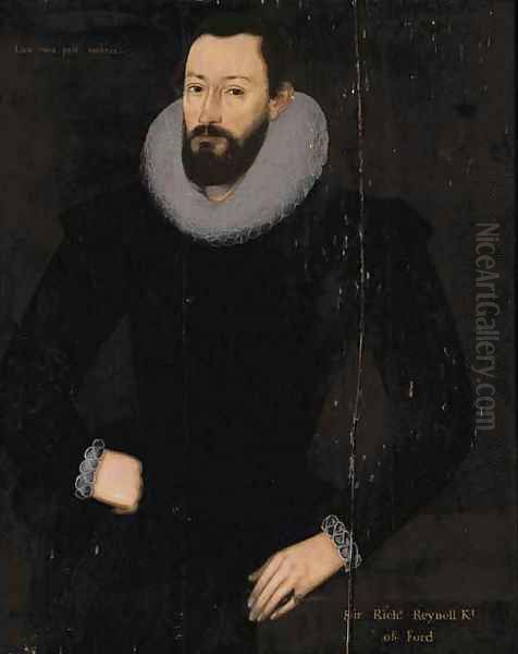 Portrait of Sir Richard Reynell (1553-1633), of Ford Oil Painting by Marcus The Younger Gheerhaerdts