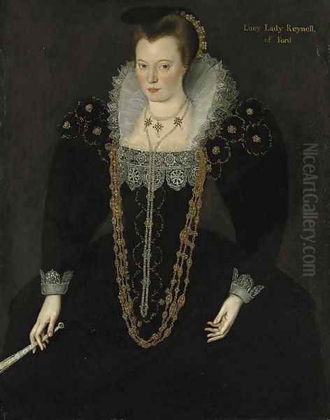 Portrait of Lucy, Lady Reynell of Ford Oil Painting by Marcus The Younger Gheerhaerdts