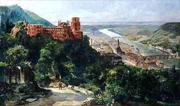 View of Heidelberg Oil Painting by Fritz Genutat