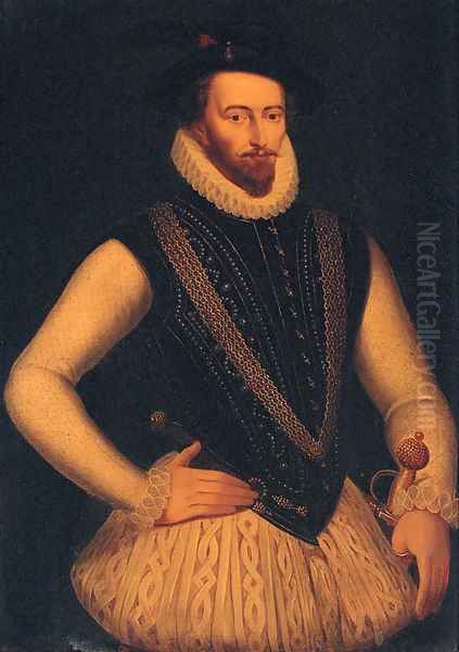 Portrait of Sir Walter Raleigh Oil Painting by Marcus The Younger Gheeraerts