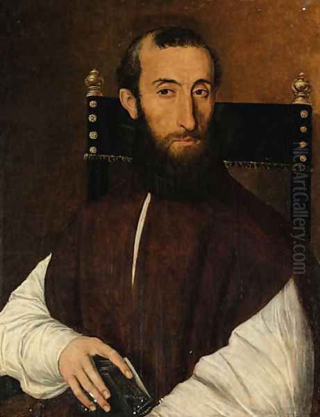 Portrait of a cleric Oil Painting by Scipione Pulzone Da Gaeta