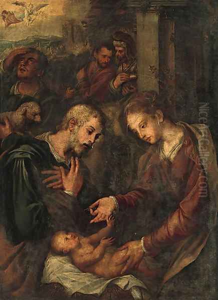 The Nativity Oil Painting by Scipione Pulzone Da Gaeta