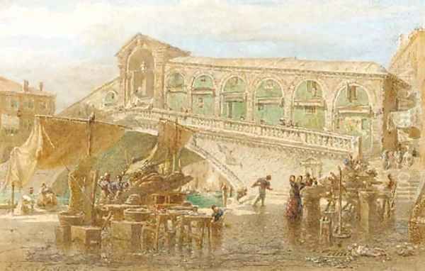 The Rialto bridge, Venice Oil Painting by Edward Alfred Angelo Goodall