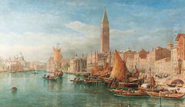 A view along the Grand Canal, Venice Oil Painting by Edward Alfred Angelo Goodall