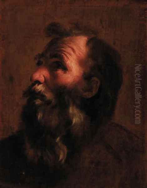 Head of an old man Oil Painting by Gaetano Gandolfi