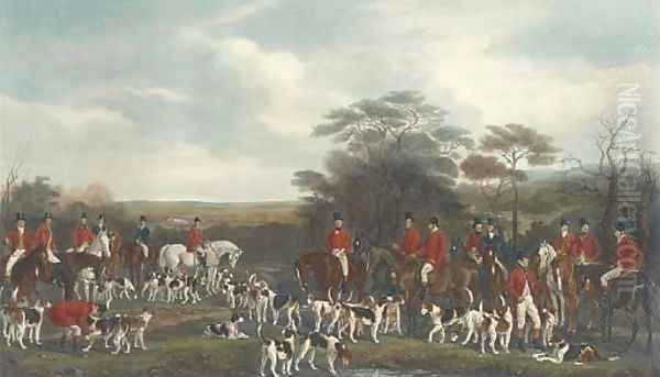 Sir Richard Sutton and the Quorn Hounds (Siltzer 130), by F. Bromley Oil Painting by Sir Francis Grant