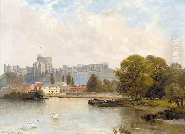 Windsor Castle from the Thames Oil Painting by Arthur Gordon