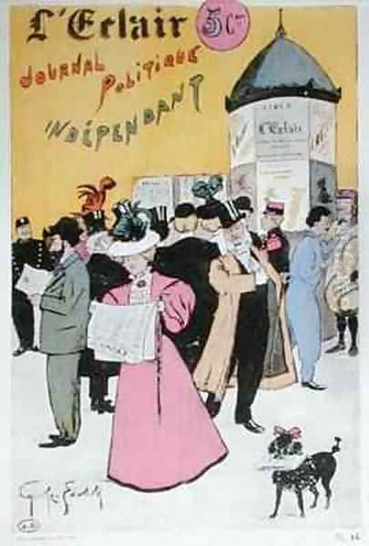 Poster advertising LEclair an independent political newspaper Oil Painting by George-Edward(Teddy)