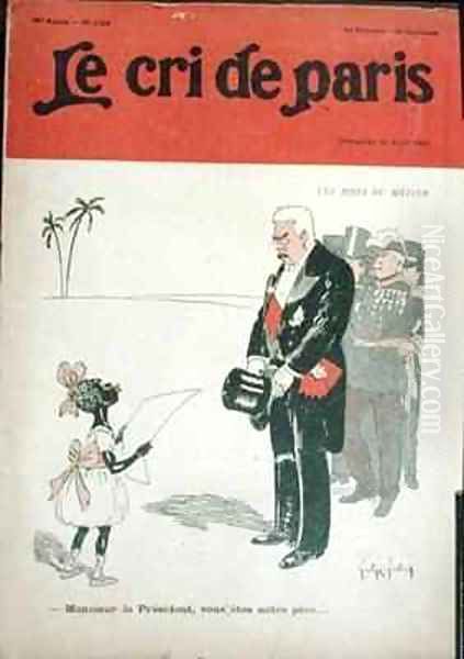 President Alexandre Millerand 1859-1943 and Africa from Le Cri de Paris Oil Painting by George-Edward(Teddy)