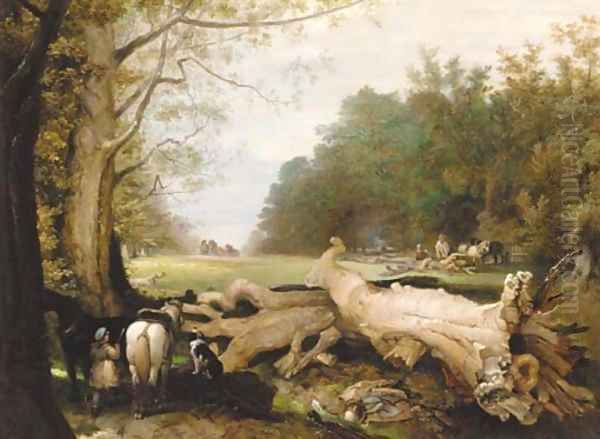 The woodlanders Oil Painting by John West Giles