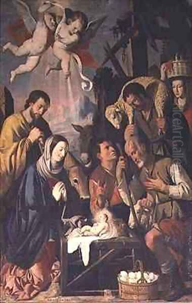 The Adoration of the Shepherds Oil Painting by Mateo Giarte