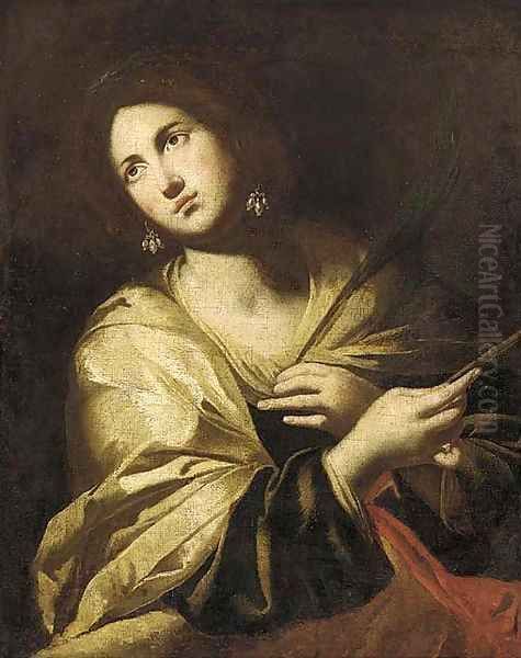 A Female Saint Oil Painting by Francesco Guarino