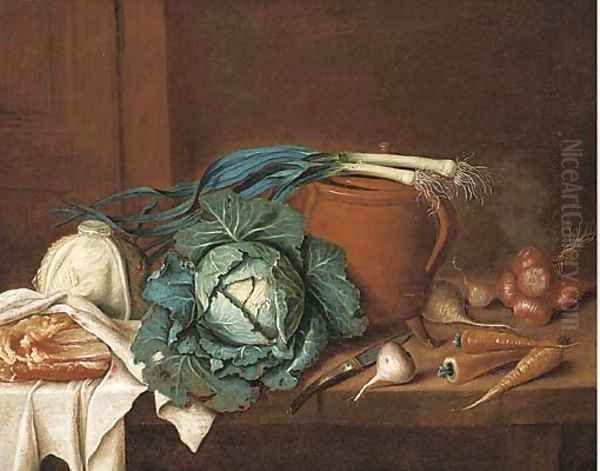 Cabbages Oil Painting by Gaspard, or Gabriel Gresely