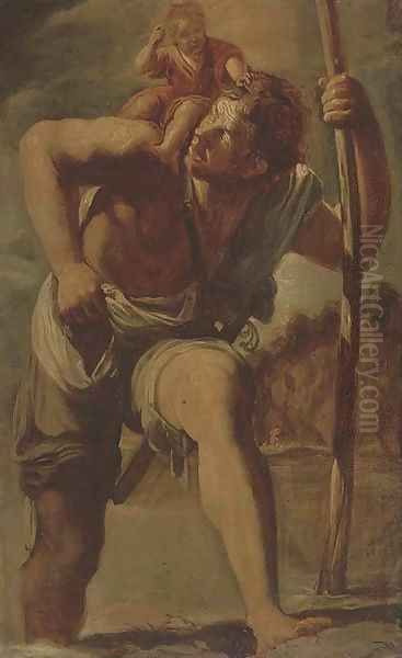 Saint Christopher Oil Painting by Orazio Gentileschi