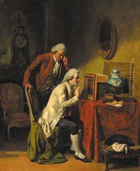 The connoisseur Oil Painting by Alexandre-Marie Guillemin