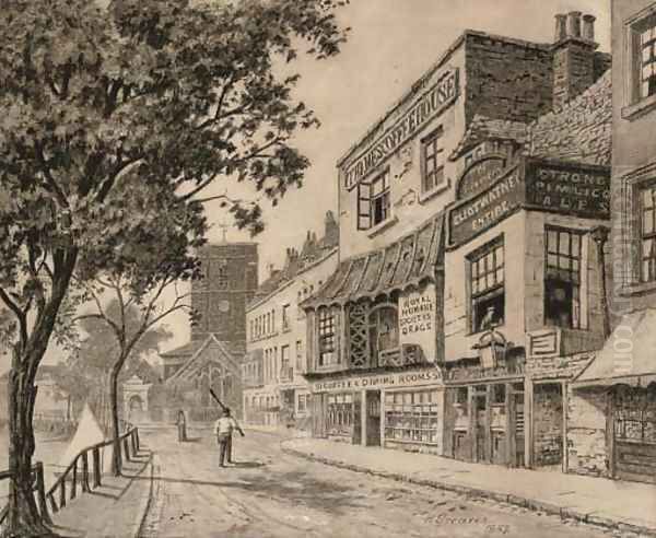 An Embankment coffee house Oil Painting by Henry Greaves