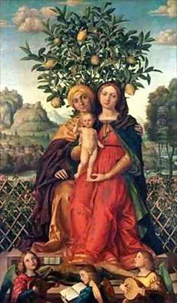 The Virgin and Child with St Anne Oil Painting by Libri Gerolamo dai