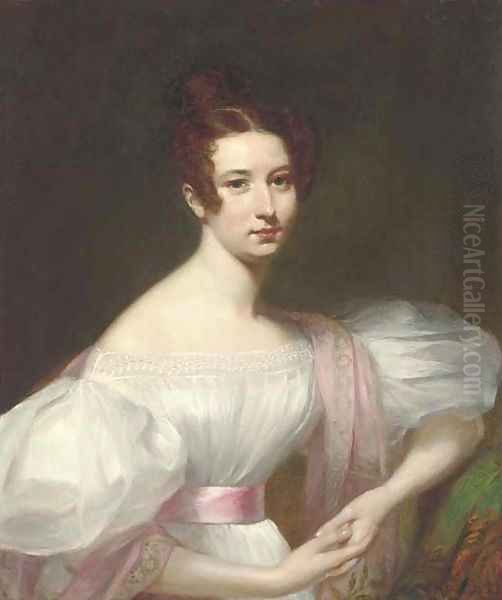 Portrait of a lady Oil Painting by William Gush