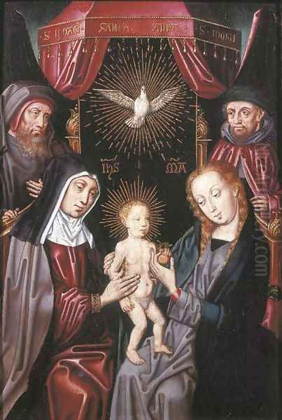 The Holy Family with Saint Joachim and Saint Anne Oil Painting by School Of Ghent