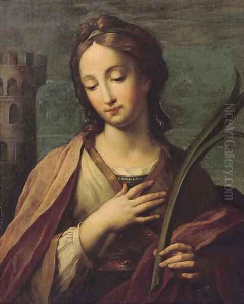 Saint Barbara Oil Painting by Francesco Giovanni Gessi