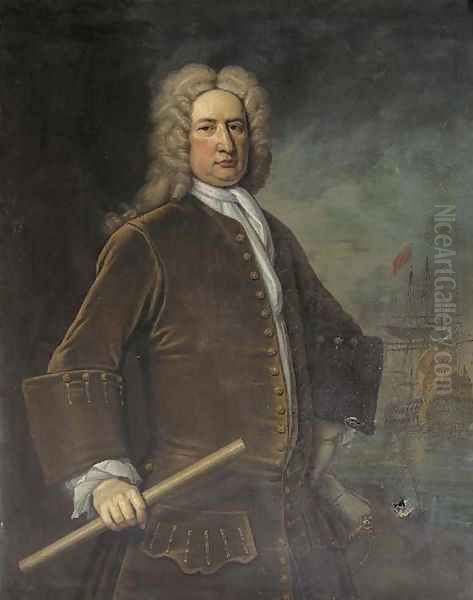 Portrait of Vice-Admiral Sir John Baker (1660-1716) Oil Painting by Thomas Gibson