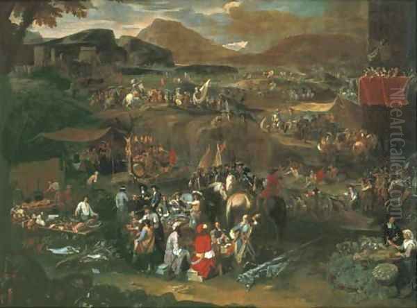 A military encampment on the Campus Martius Oil Painting by Pieter Hofmans, Il Giannizzero