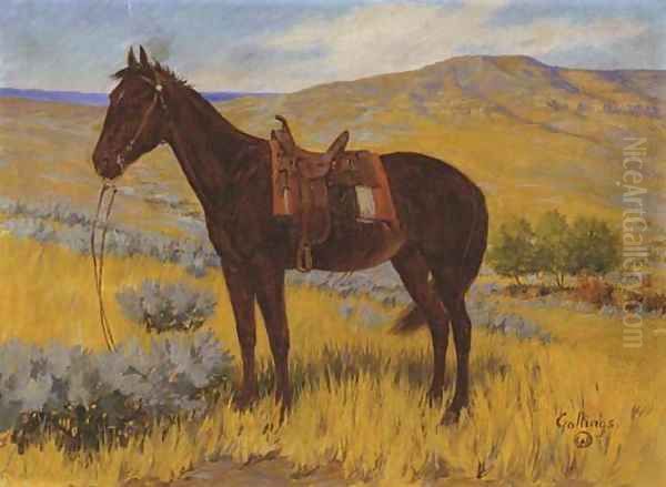 Standing Horse Oil Painting by Elling William Gollings