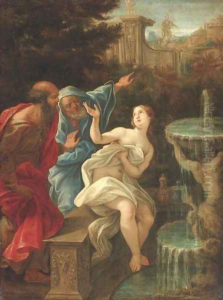 Susanna and the Elders Oil Painting by Giovanni Battista (Baciccio) Gaulli