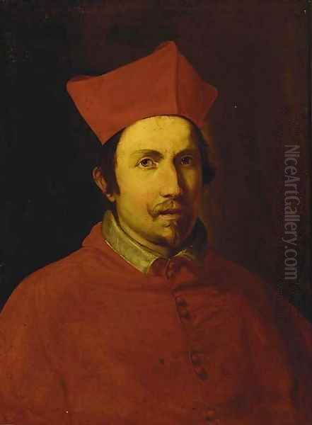 Portrait of a Cardinal, thought to be Alessandro Farnese Oil Painting by Giovanni Battista (Baciccio) Gaulli