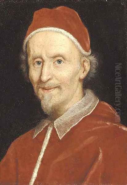 Portrait of Pope Clement IX, bust-length Oil Painting by Giovanni Battista (Baciccio) Gaulli