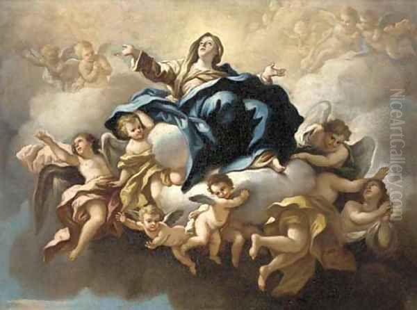 The Assumption of the Virgin Oil Painting by Giovanni Battista (Baciccio) Gaulli