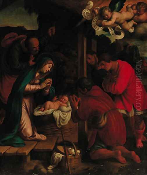 The Adoration of the Shepherds Oil Painting by Giovanni Francesco Guerrieri