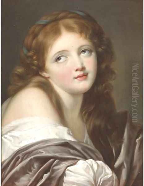 Portrait of a girl Oil Painting by Jean Baptiste Greuze