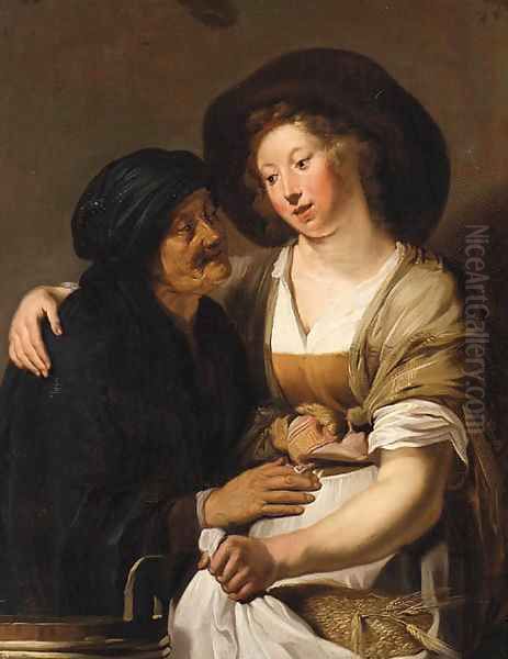 Ruth and Naomi Oil Painting by Pieter de Grebber