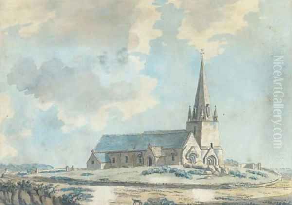 The veiled church on the Island of Guernsey Oil Painting by Samuel Hieronymus Grimm