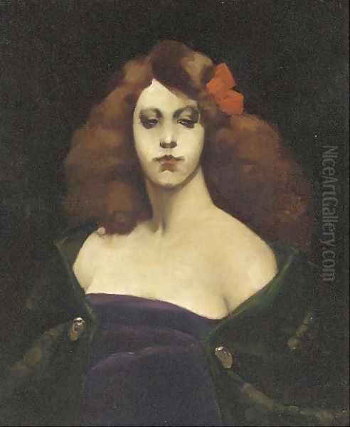 The red bow Oil Painting by Thomas Cooper Gotch