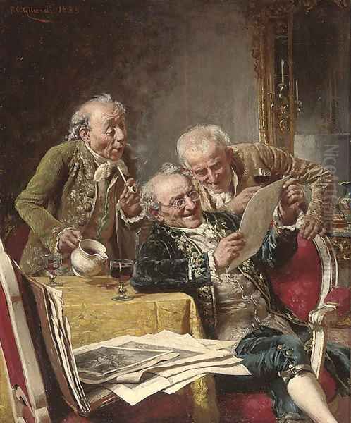 The connoisseurs Oil Painting by Pier Celestino Gilardi