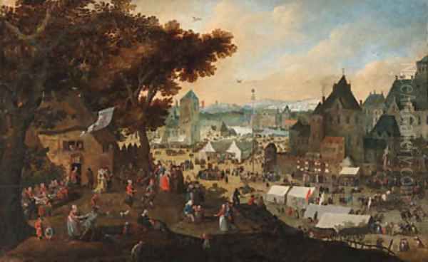 A town kermesse Oil Painting by Bartholomeus Grondonck